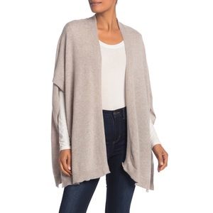 Halogen Beige Open-Front Poncho